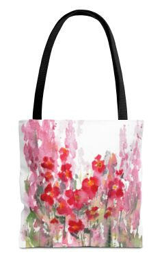 Tote - Pink Poppies $25