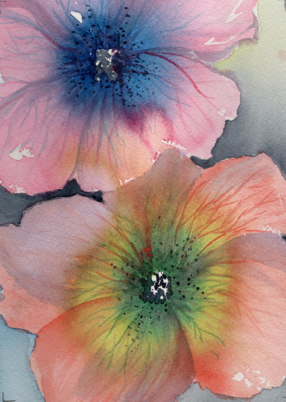 Watercolor 5 x 7 "Tropical Duo" $52